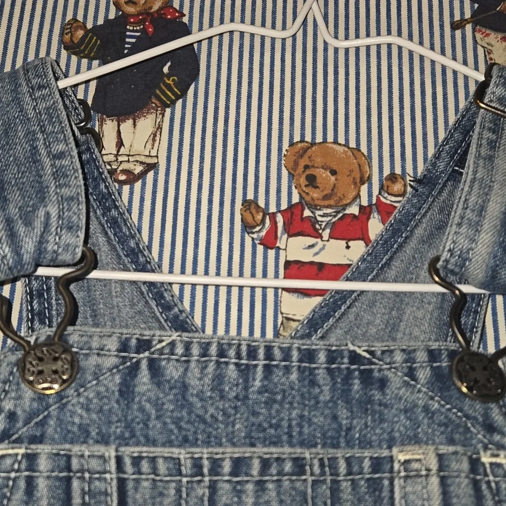 Vintage OshKosh B'gosh Blue Denim Carpenter Overalls for Kids Size 4/4T